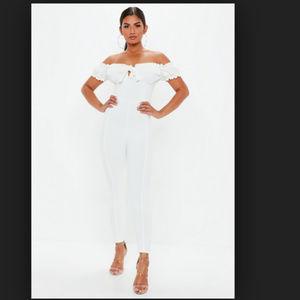 Missguided Bardot milkmaid Tie frot Jumpsuit 10